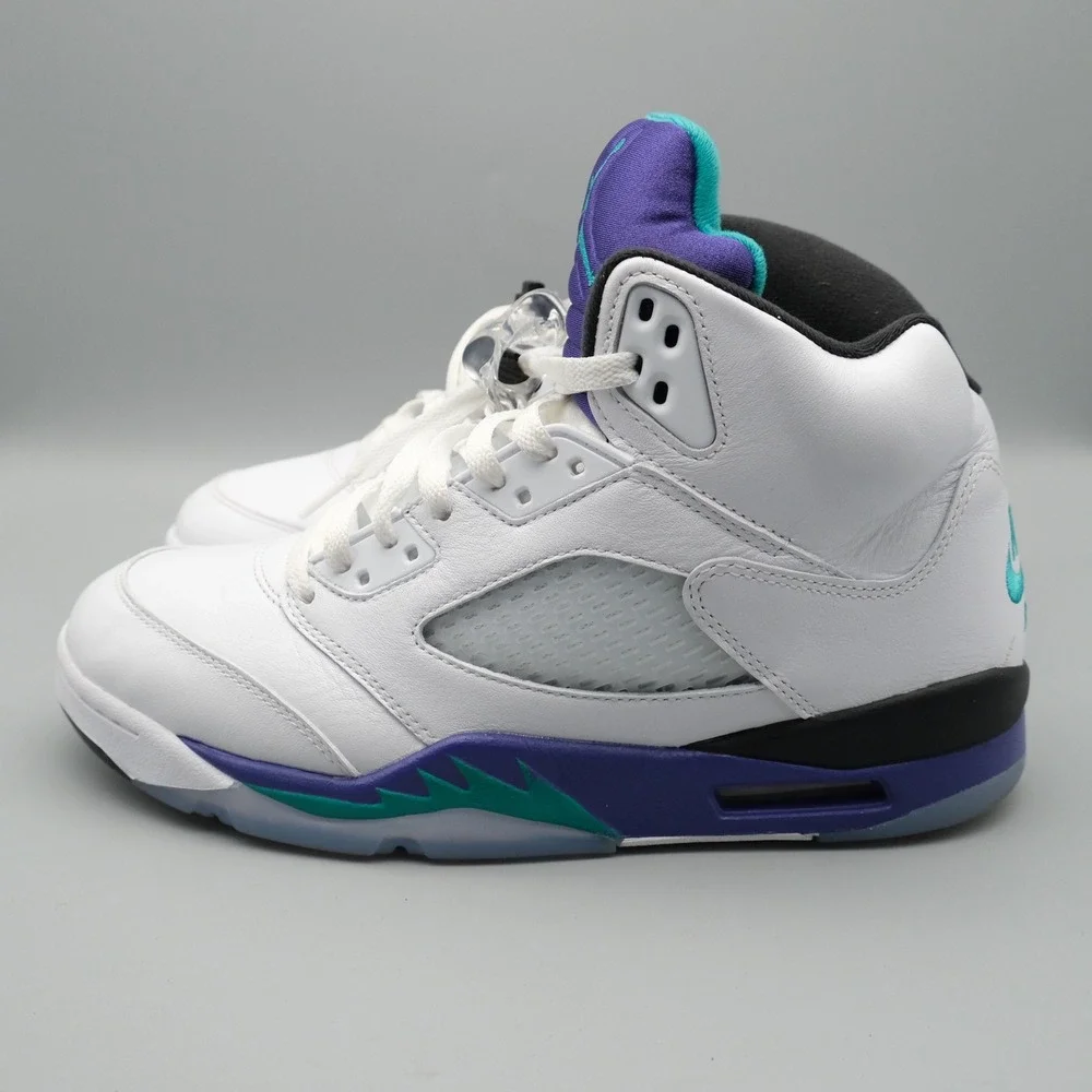 Jordan 5 Retro Men White Grape Fresh Prince HQ7978-100 Basketball Size 10